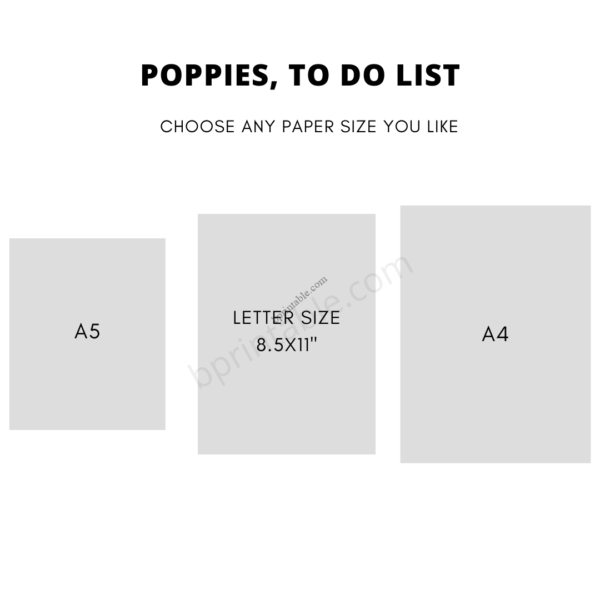 Poppies, To do 2 Poppies, To do list