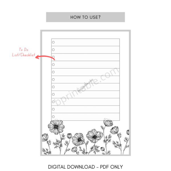 Poppies, To do 5 Poppies To Do List Template