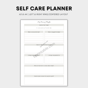 Self Insight Self Care Planner