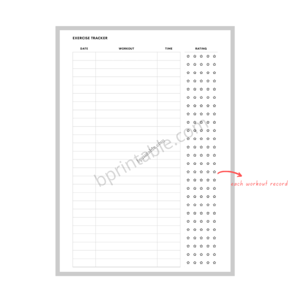 exercise tracker 6 Exercise Tracker Fitness Health Planner Template Journal Workout Planner