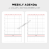 Weekly Hourly Agenda Weekly Schedule Weekly Planner
