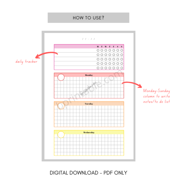 Weekly with undated flags 5 Weekly with undated flags