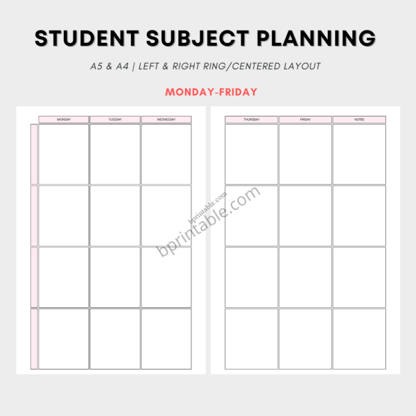 student subject planning planner 1 student subject planning planner