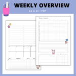 Printable Weekly Overview - Kawaii Series Planner