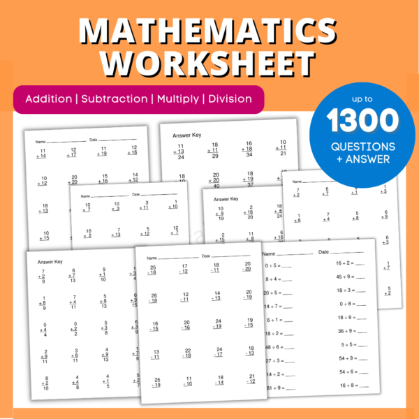 Math worksheet preschool