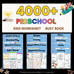4000 Preschool Kids Worksheets Bundle