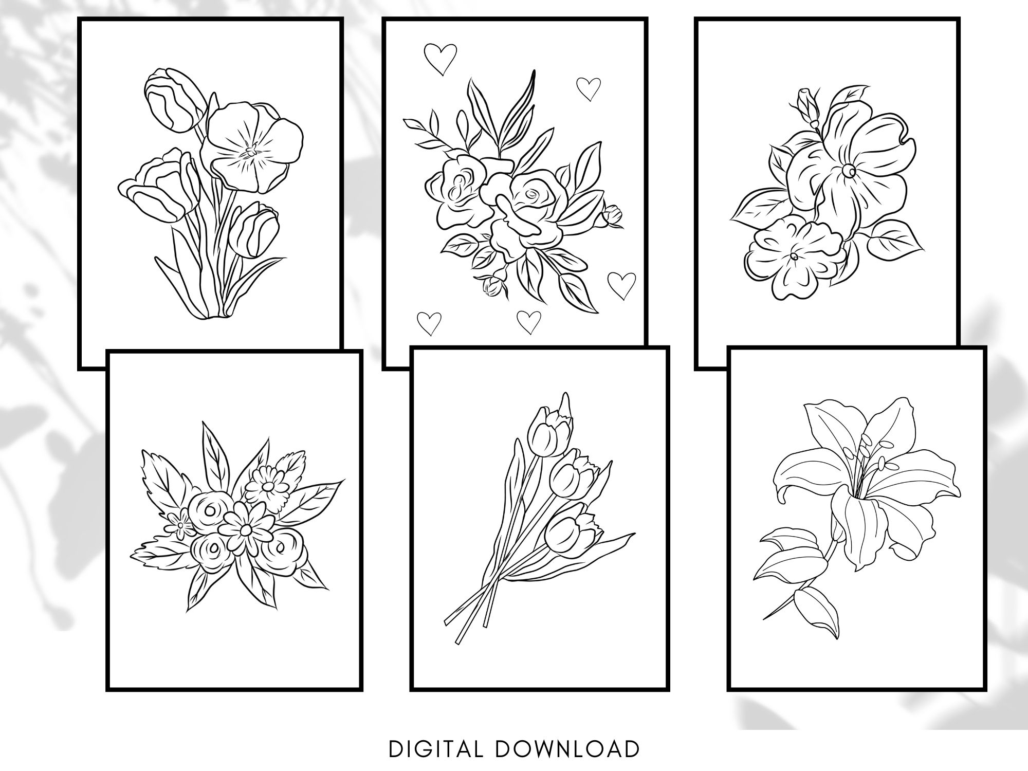 Flower Coloring Pages for Kids & Adults - BPrintable
