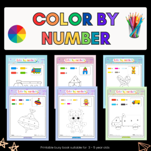 Color By Number Kids Worksheet tn