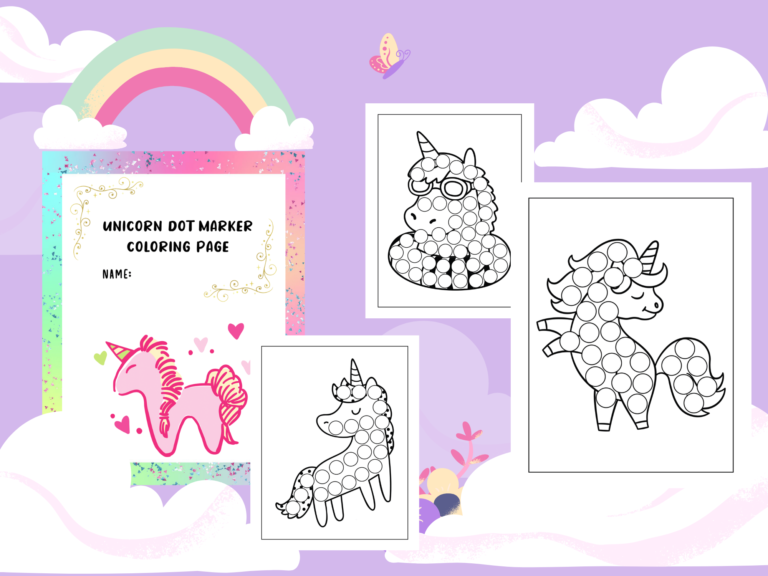 Unicorn Dot Art Printable